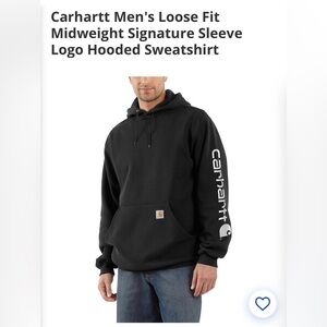 Carhartt Men's Black Signature Logo Hoodie